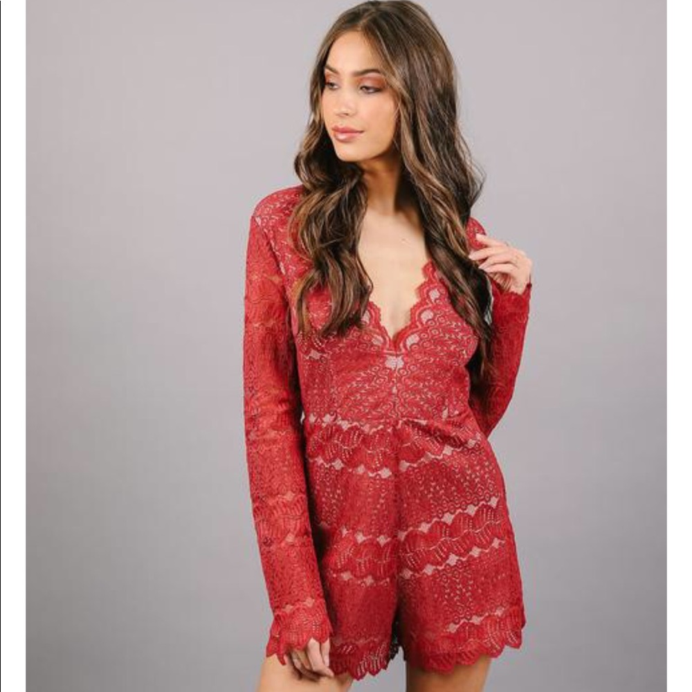 VICI Fa la la la Lace Romper NWT